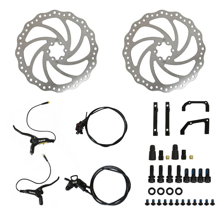 EUNORAU 4-Piston Hydraulic Brake Set with 203MM Disc Rotors - Ridoza