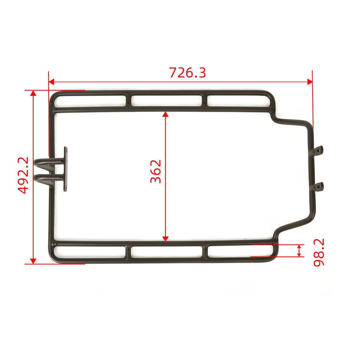 Handrail / Monkey Bar Black for Cargo Ebikes - Ridoza