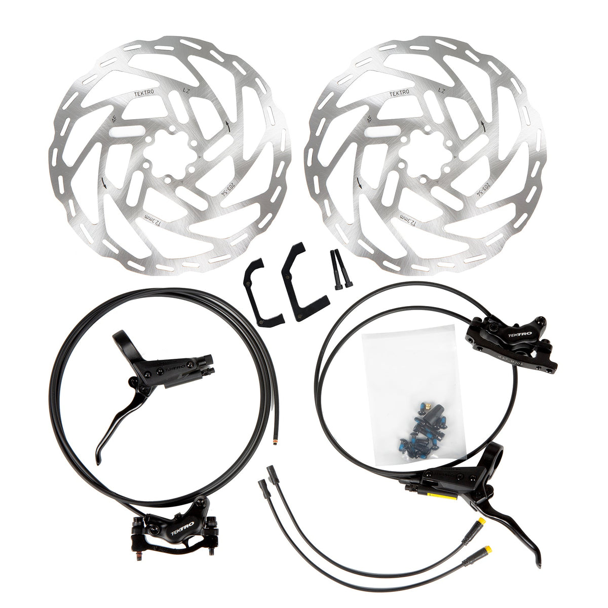 TEKTRO 4 Pistons Hydraulic Brake Set with 203MM Disc Brake Rotor - Ridoza