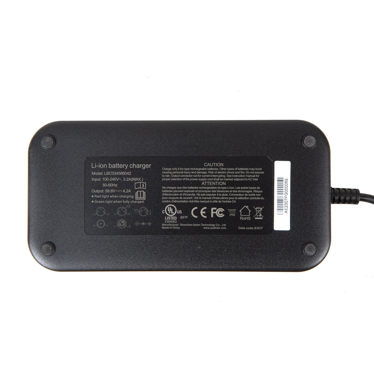 EUNORAU 52V4A 1.0 US/CA FLASH Ebike Charger - Ridoza