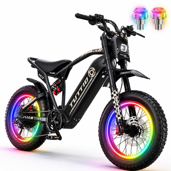 Tuttio ICT 2.0 Electric Bike With Led Flash Tire Cap Light - Ridoza