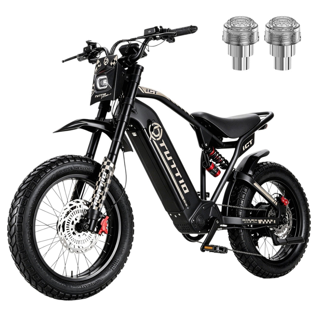 Tuttio ICT 2.0 Electric Bike With Led Flash Tire Cap Light - Ridoza